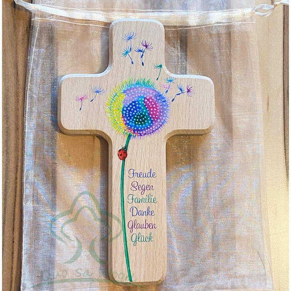 Wall Cross Wood Handmade Hanging Cross With Engraved Laser Printed For Home For Office and Churches Decoration