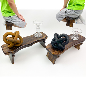 Portable design Bamboo Kneeling Meditation Stool Wood Bench Yoga Meditation Stool