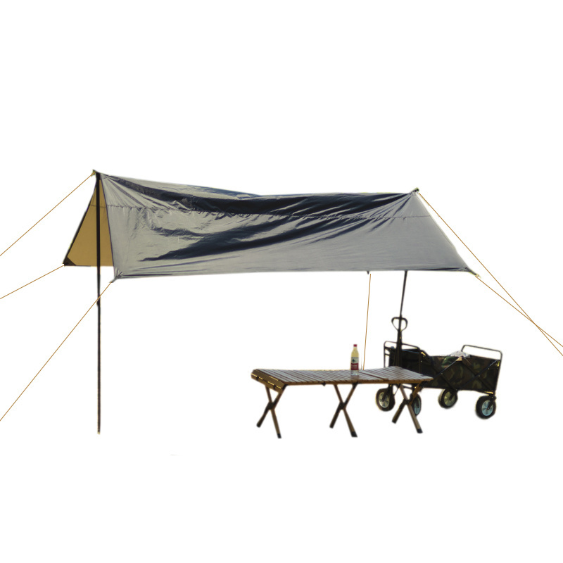 Silver coating oversize canopy tent outdoor camping  equipment beach rain awning Four-cornered roof canopy