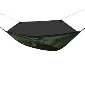 Large Outdoor Camping Hammock with Dense Mesh Pull-Twist Mosquito Net Colorful Nylon and Fabric for Adults