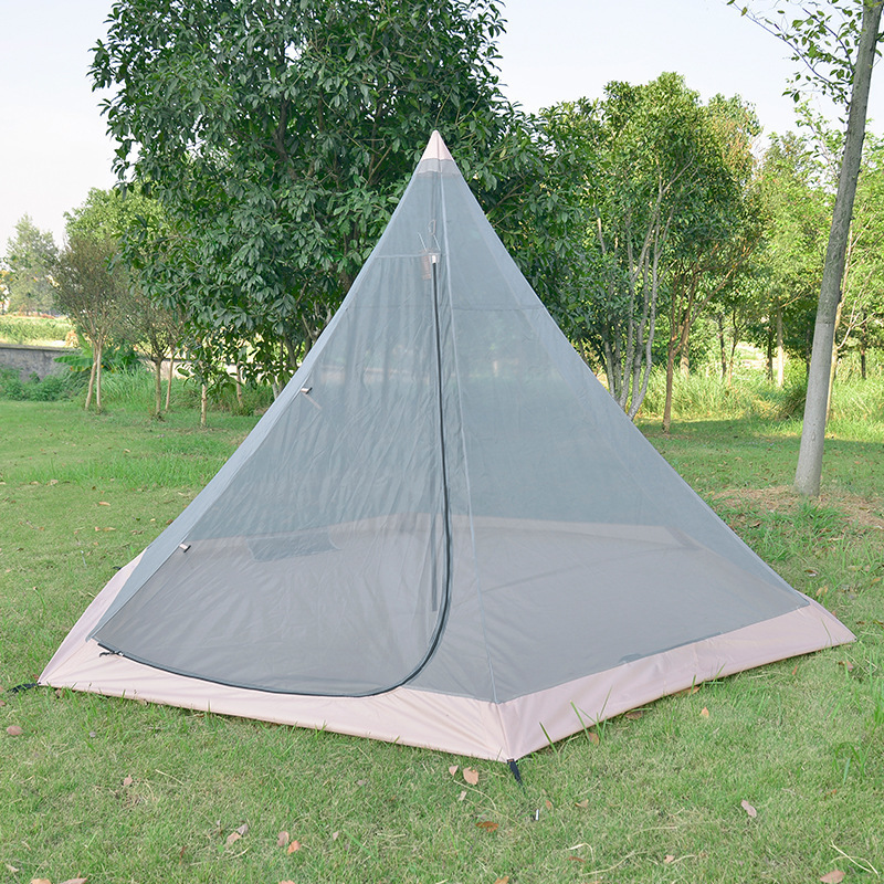 Outdoor Pyramid Tent Indiana Camping Thickened Double Layer 5 Person   Yurt Tent canopy