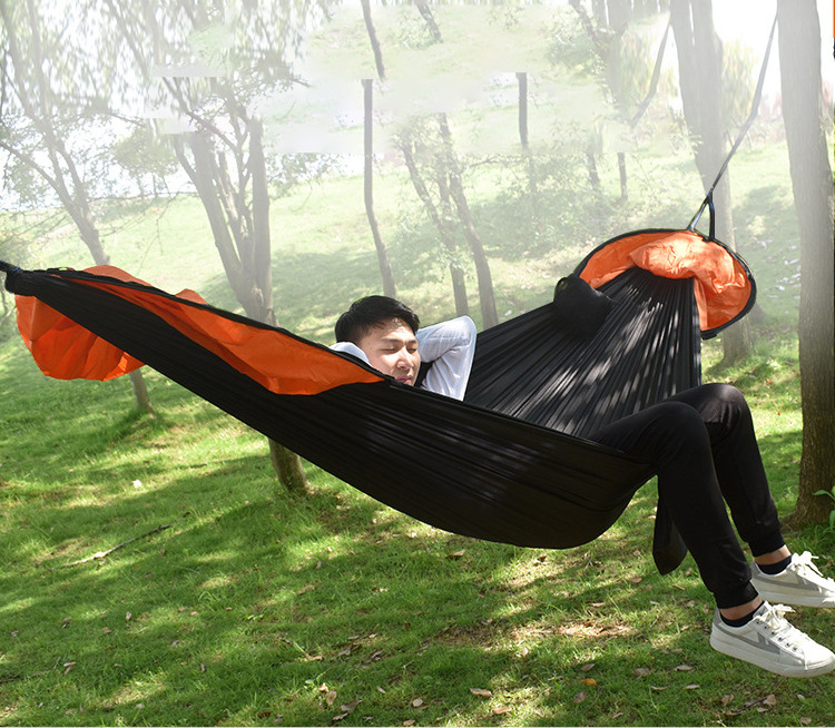 Fully automatic quick-opening pole mosquito net hammock removable outdoor anti-rollover camping hammock