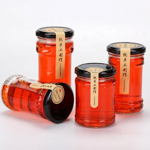 200ml 240ml 280ml Round Empty Glass Honey Jar In Bulk Frascos De Vidrio Para Mermeladas Small Pot Glass Candy Jam Canning Jar