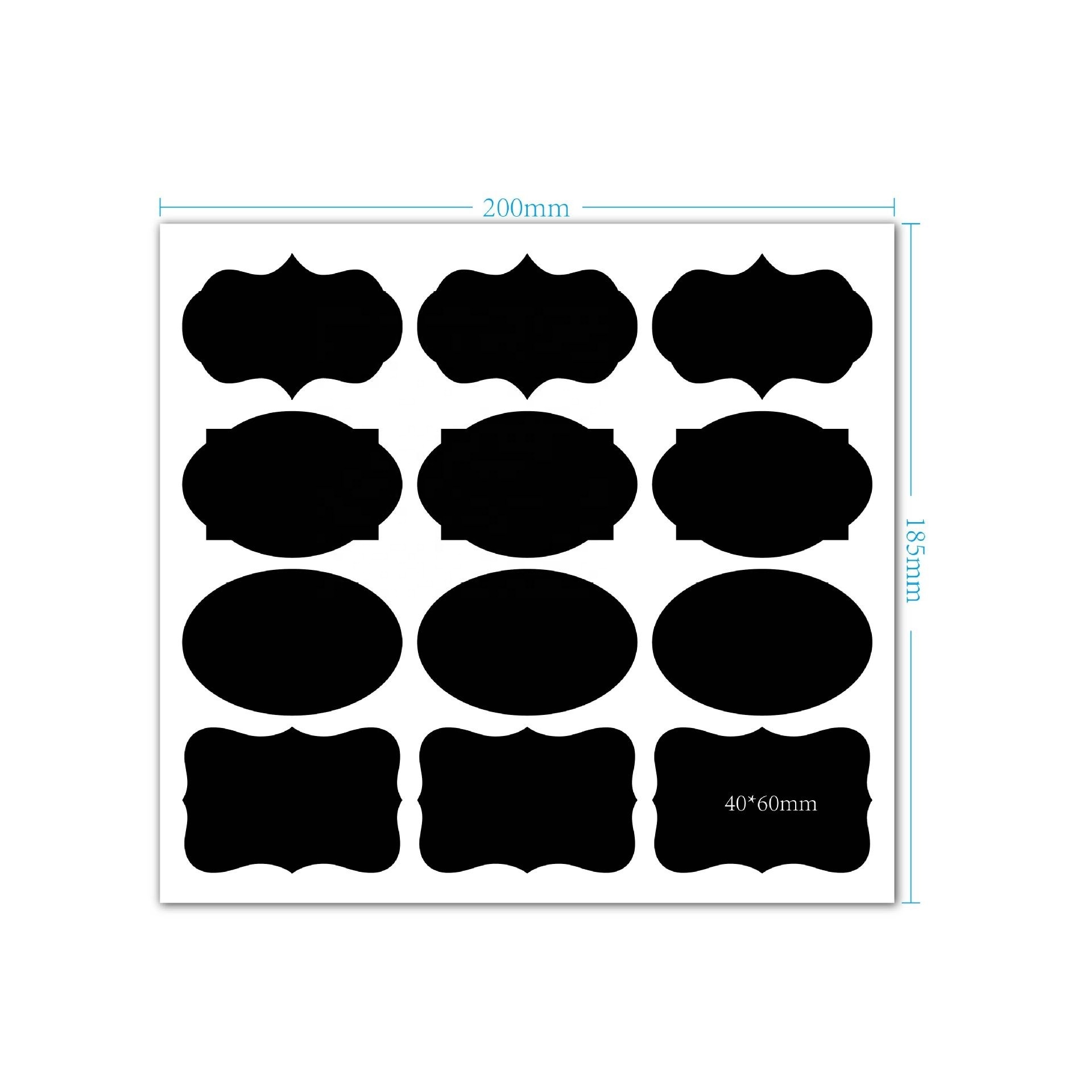 Premium Chalkboard Labels Bulk Removable Waterproof Blackboard Sticker Label for Jars Glass Bottle Custom Vinyl Sheet Sticker