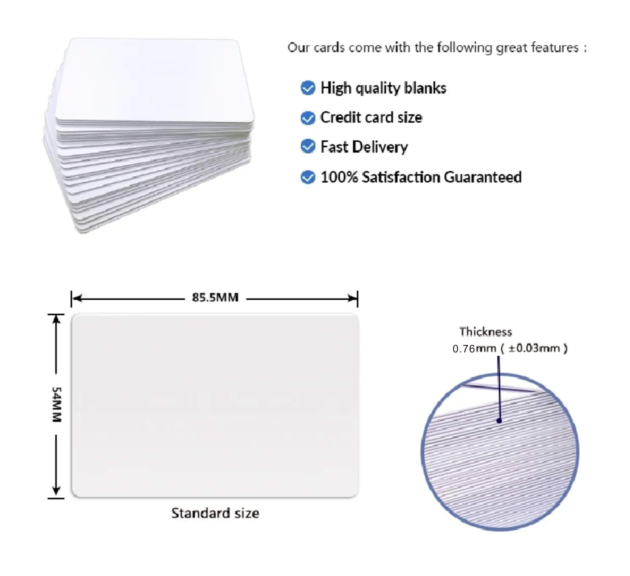 YTS Factory Price Wholesale Printable Pvc Ordinary Laminated Plastic White Card PVC Blank Card T5557 Chip