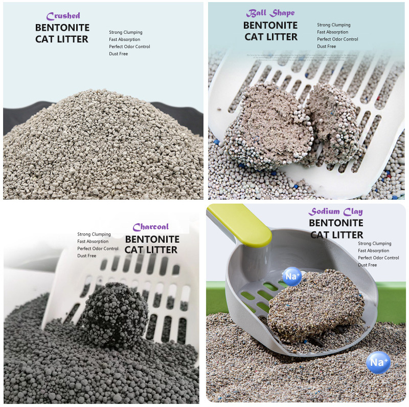 High Quality Ball Shape Bentonite Clay Premium Cat Litter 0.5-1.5mm Fasting Clumping Cat Sand 5kg Per Bag