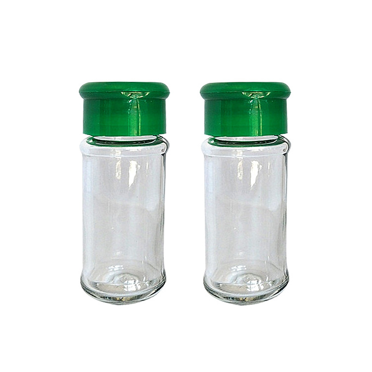 Customized Logo 80ml Spice And Pepper Shaker Round Storage Container Condiment Glass Jar