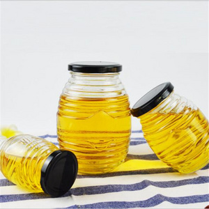 honeycomb empty unique 100ml 200ml decorative fancy honey glass bottle jars with lids