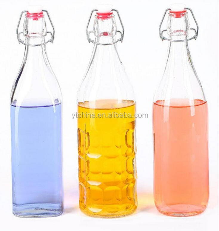 Wholesale With Stopper Beverage Glass Bottle Swing Top Empty Glass Beer Bottle