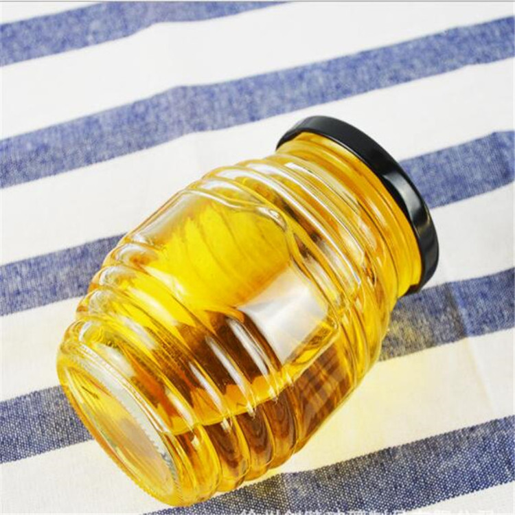 honeycomb empty unique 100ml 200ml decorative fancy honey glass bottle jars with lids