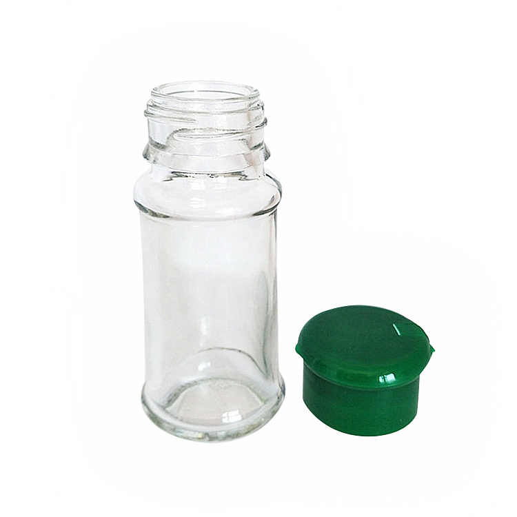 Customized Logo 80ml Spice And Pepper Shaker Round Storage Container Condiment Glass Jar