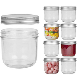 clear round custom labels sizes empty 10oz 300ml frutta del prato jam jar box and lid