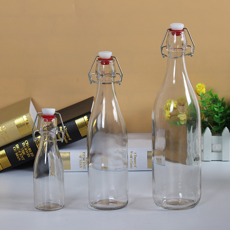 1000ml Glass Bottle Reusable Glass Juice Bottle With Ceramic Screw Cap Beverage Bottle