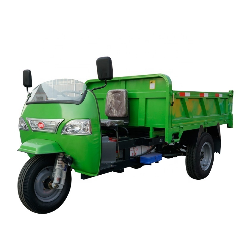 Electric Dump Tricycle For Mining Engineering 2 Tons Load Mining Tricycle three Wheel Cargo Tricycle