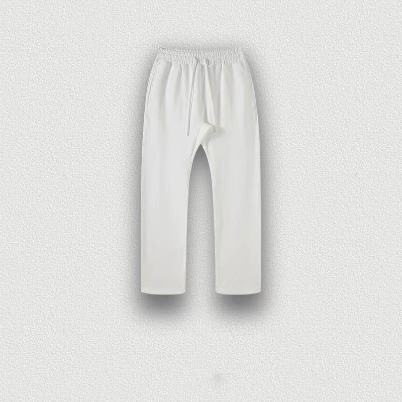 2023 men's pants autumn and winter trousers Casual Pants Natural Cotton Trousers White Elastic Waist Straight Men's Pant