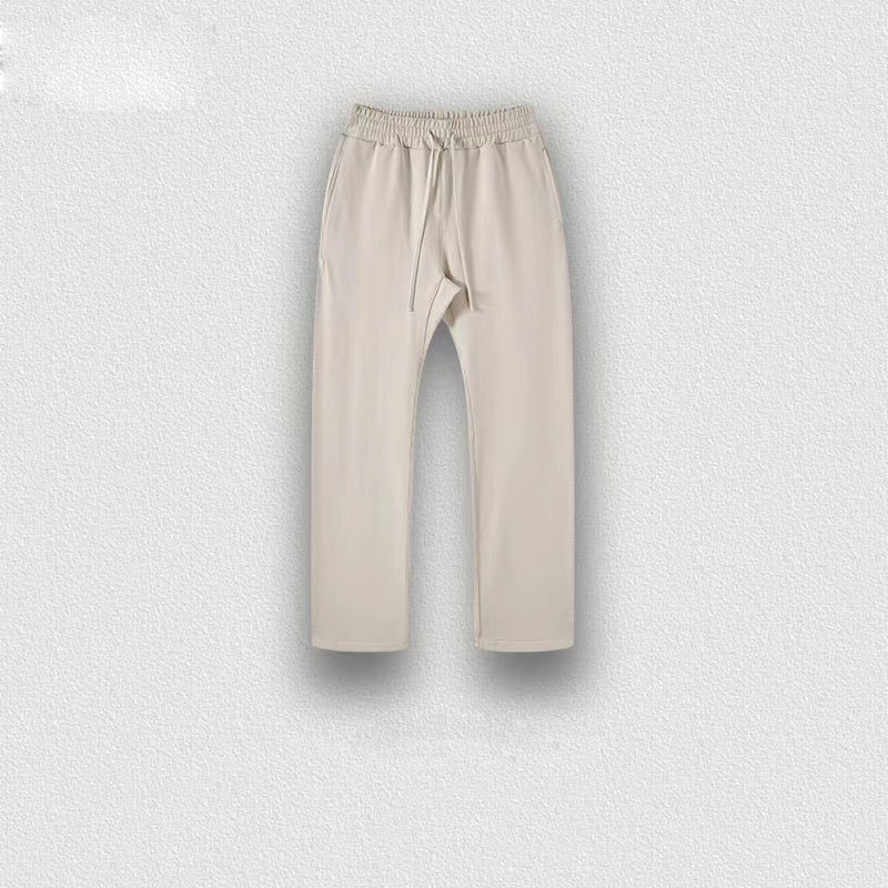 2023 men's pants autumn and winter trousers Casual Pants Natural Cotton Trousers White Elastic Waist Straight Men's Pant