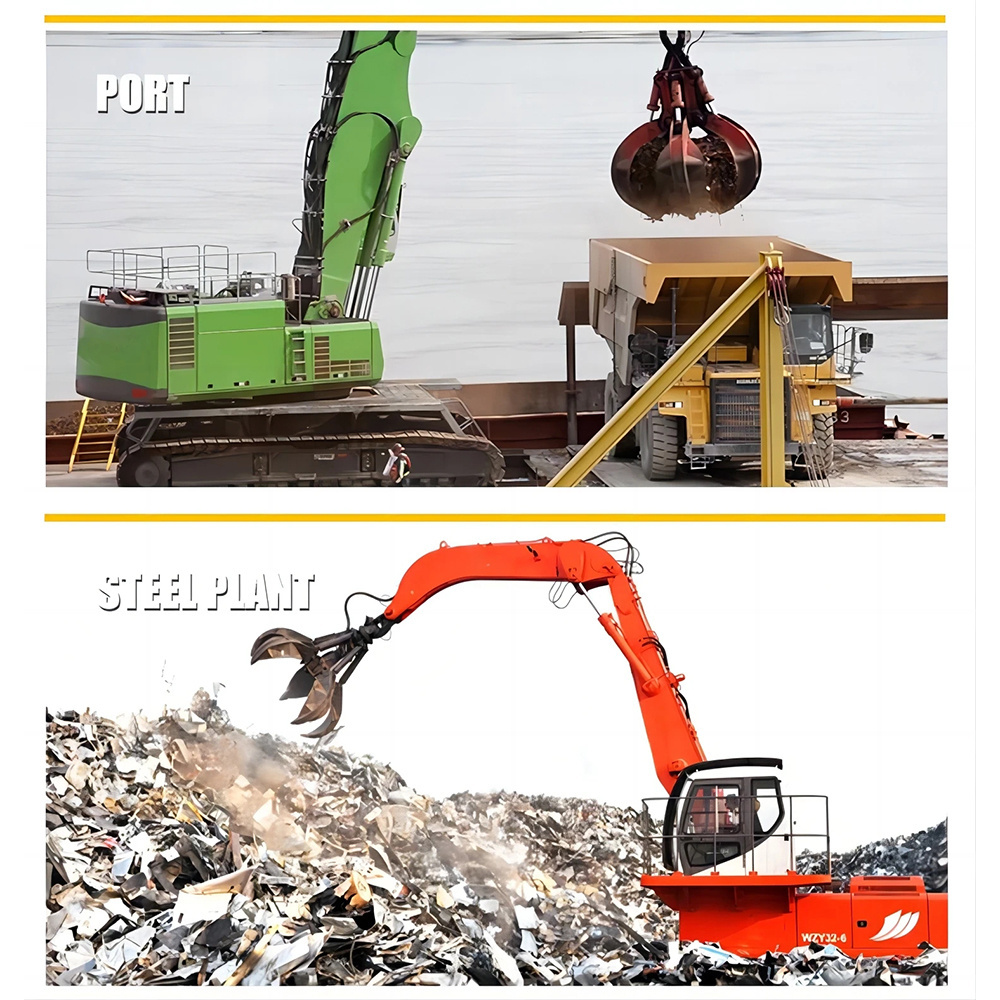 7-35t Excavator 4 Claw 6 Claw Grab Stone Grapple Hydraulic Grab Bucket Scrap Metal Orange Peel Grapple