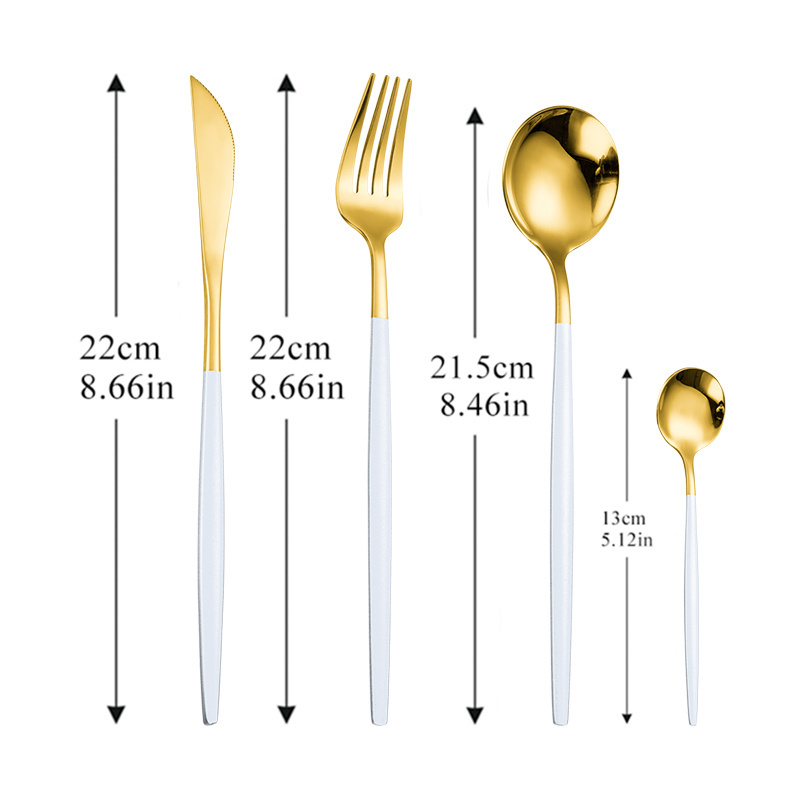 Wedding Party Dinnerware Set Stainless Steel Gold Matte Plated Flatware Set Fork Knife Spoon Hotel Restaurant Cutlery Set