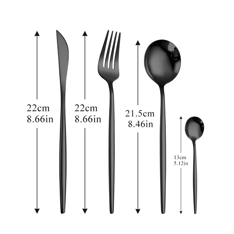 Wedding Party Dinnerware Set Stainless Steel Gold Matte Plated Flatware Set Fork Knife Spoon Hotel Restaurant Cutlery Set