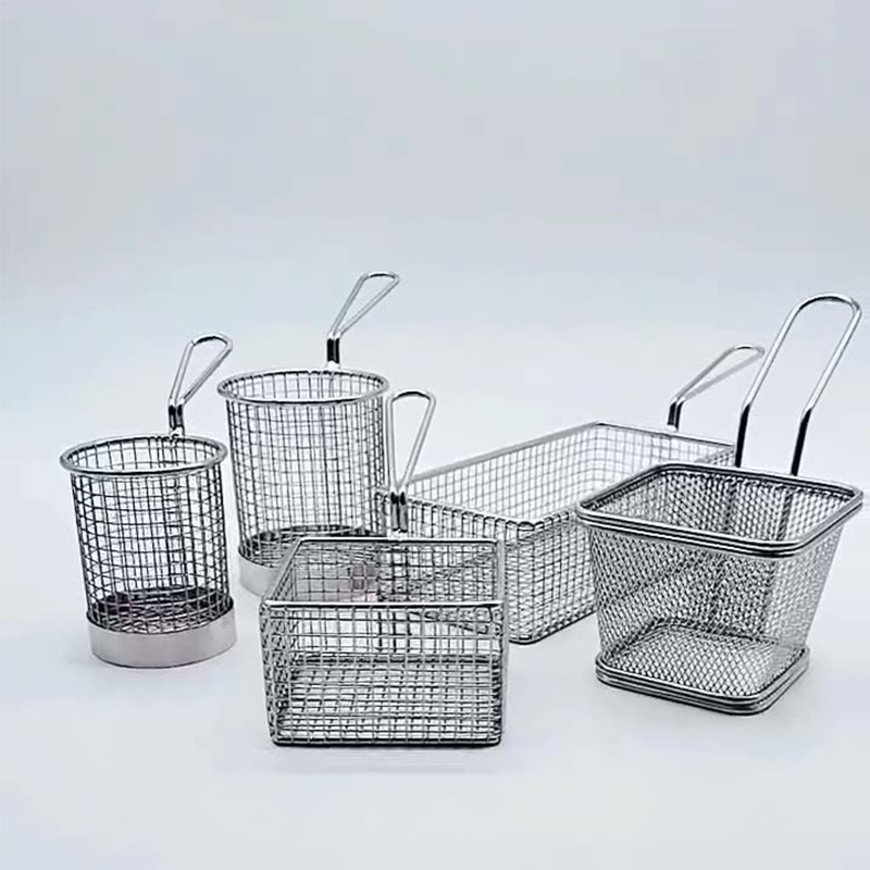 stainless steel with high quality french fries serving baskets frying basket