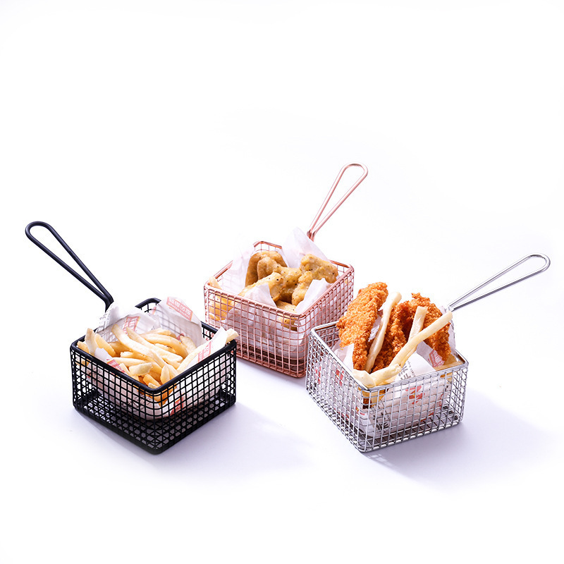 stainless steel with high quality french fries serving baskets frying basket