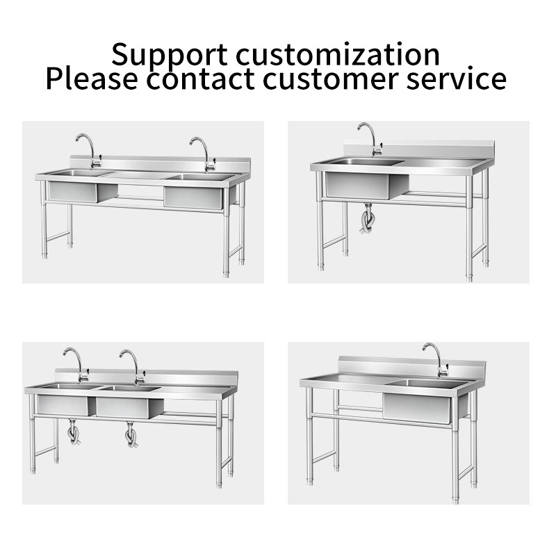 Commercial hotel kitchen pool equipment Stainless Steel Kitchen double bowl Sink With faucet for restaurant