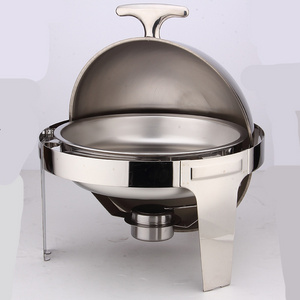 Commercial  Food Warmer Stainless Steel Top Round  Chafing Dish Buffet Set chaffing dishes buffet catering stainless steel