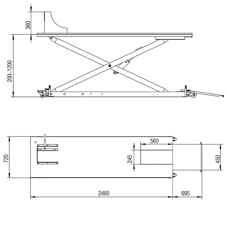 Vico  V-JSMT-A-3007 Garage Tools Equipment Electrical Hydraulic Hoist Motorcycle Scissor Lift Motorbike Lifter OEM