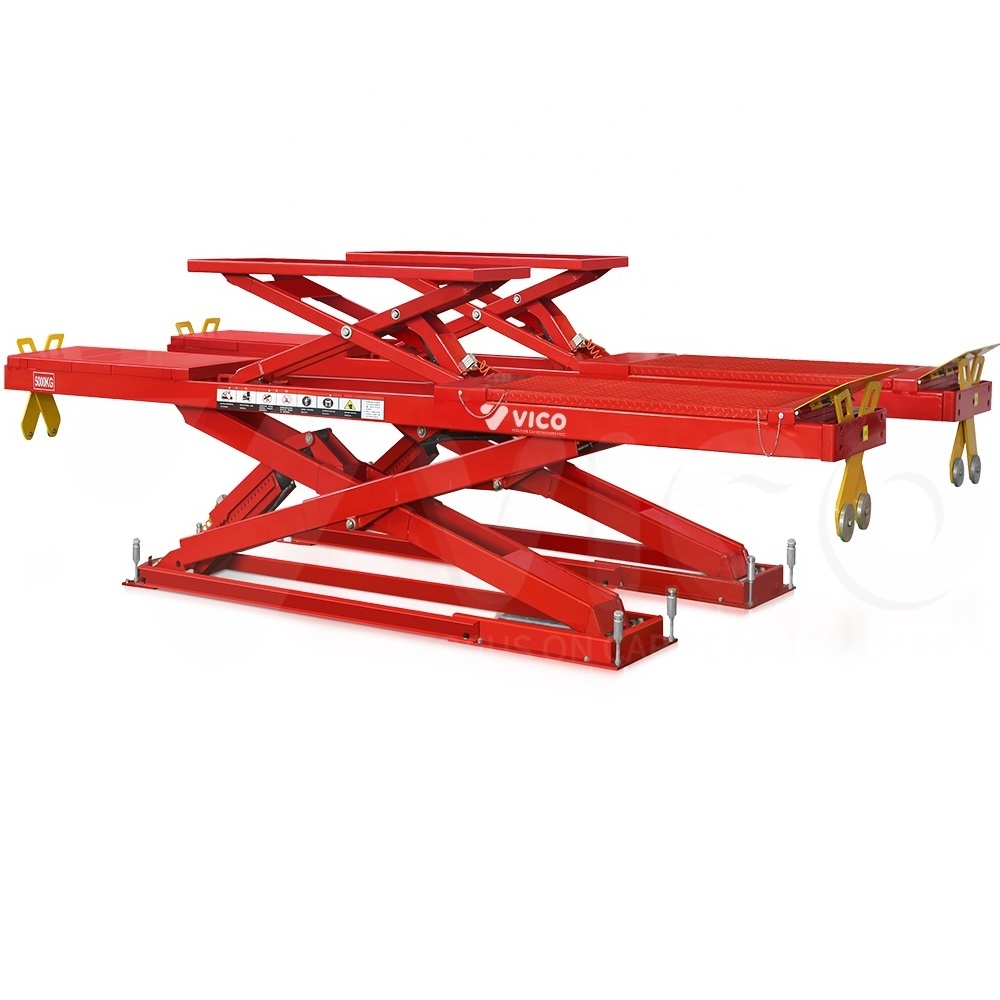 Vico 5T In Ground Heavy Duty Scissor Lift Auto Body Service Center Car Repair Equipment Scissor Lift #V-JSZM-D-8350