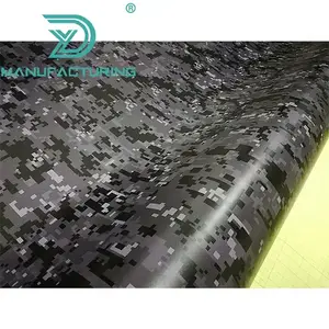 Air Bubble Free 1.52x30m/Roll Pixel digital black Gray Camo Vinyl Car Wrap Film