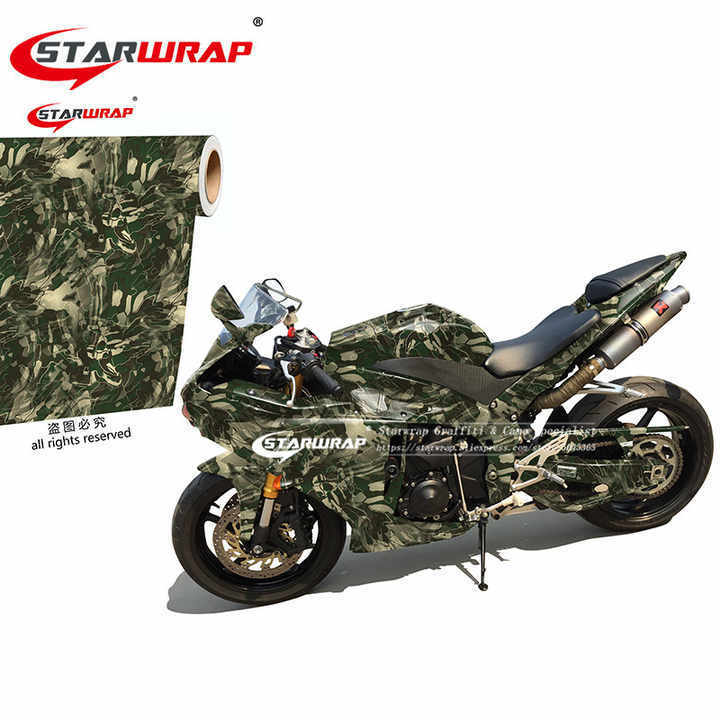 152CM Vehicle Car Wrap Motorcycle Sticker Adhesive Car Decal Black Red Camouflage Vinyl Film