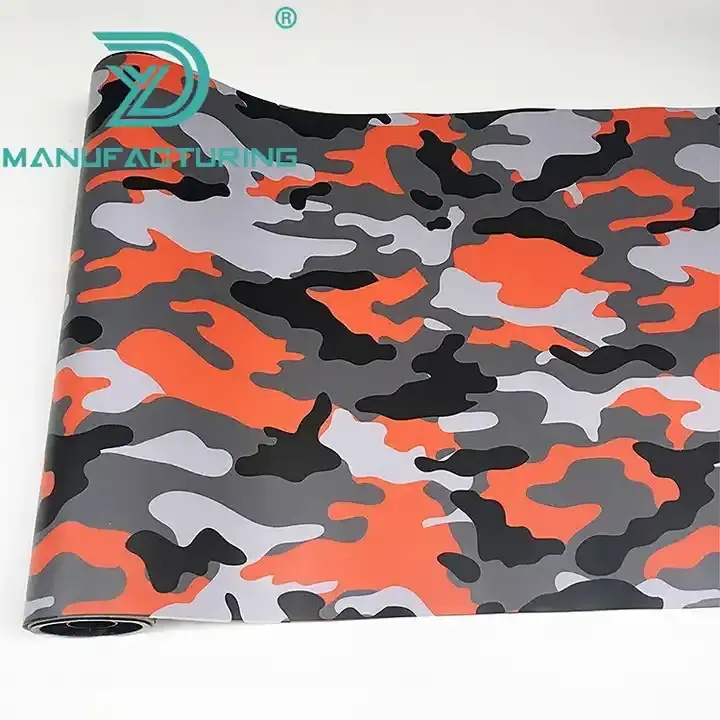 Orange Digital Printing Camo Vinyl Air bubble Free Pixel Orange Camouflage Graphics Car Sticker Film