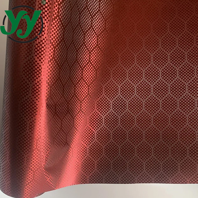 Air Release Initial Low Tack Glue 1.52x18m PET HD Honeycomb Wine Red And Gold Carbon Vinyl Car Wrap Film