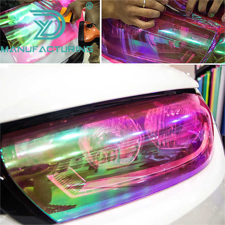 0.3x10m fashion colored headlight chameleon Car Bulb Vinyl Car Light Tint Films