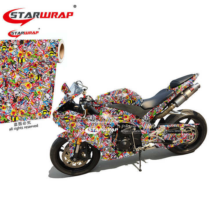 152CM Vehicle Car Wrap Motorcycle Sticker Adhesive Car Decal Black Red Camouflage Vinyl Film