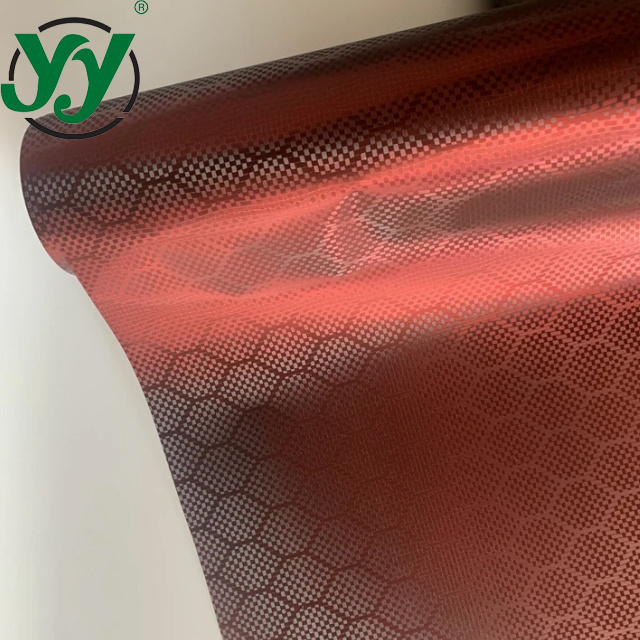 Air Release Initial Low Tack Glue 1.52x18m PET HD Honeycomb Wine Red And Gold Carbon Vinyl Car Wrap Film