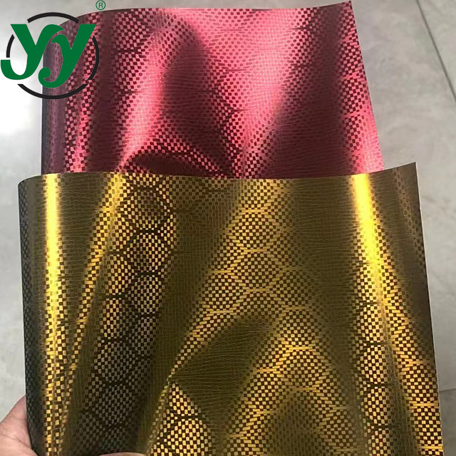 Air Release Initial Low Tack Glue 1.52x18m PET HD Honeycomb Wine Red And Gold Carbon Vinyl Car Wrap Film