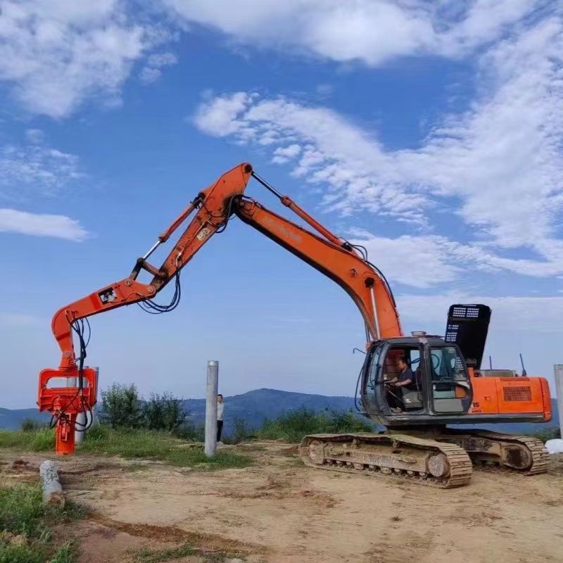 New 12-18T Excavator Hydraulic Guardrail Vibro Hammer Fence Post Pile Driver with Core Components-Pump Motor Engine Gear