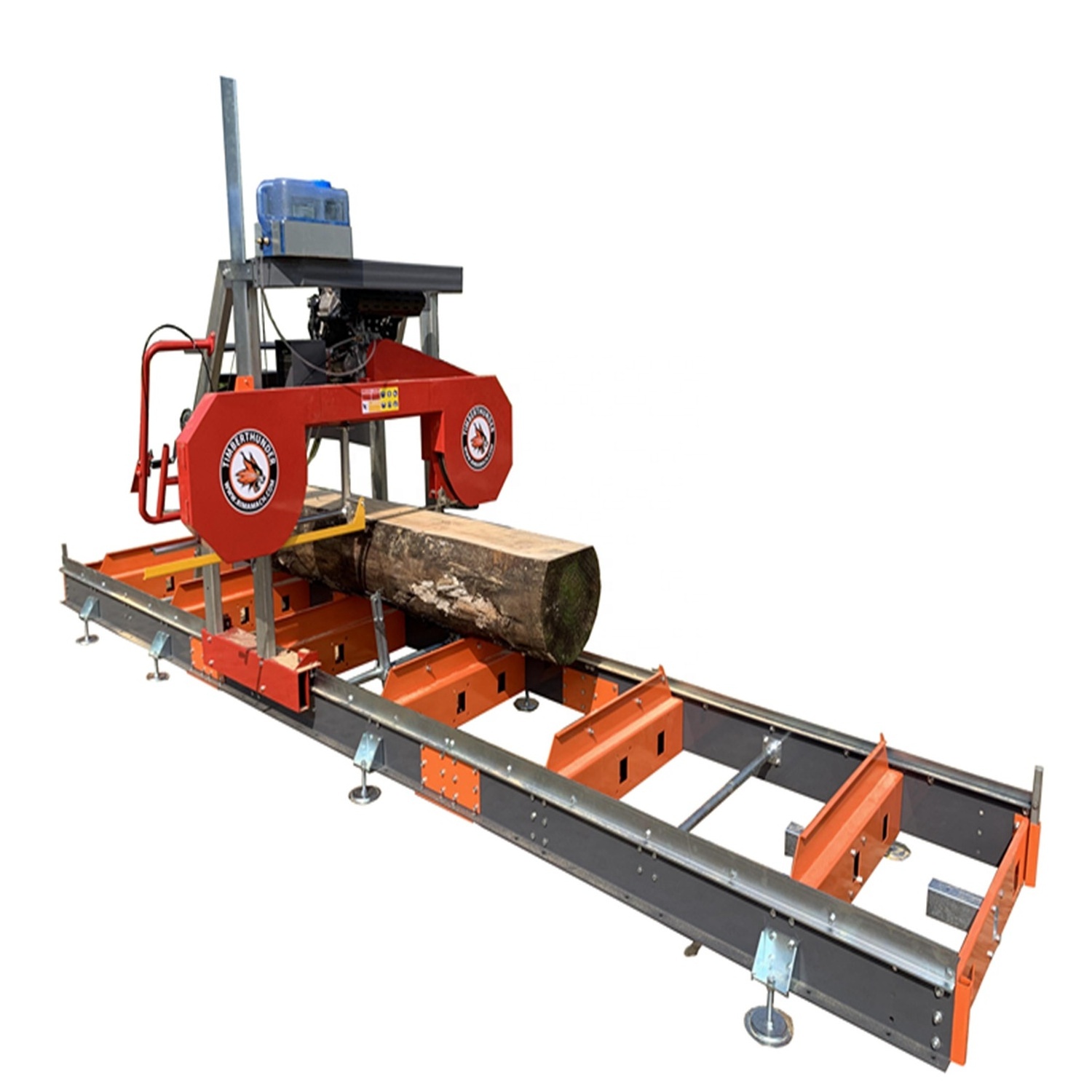 Wood cutting saw machines gas / electric portable 910mm horizontal bandsaw sawmill machine chainsaw