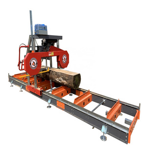 Wood cutting saw machines gas / electric portable 910mm horizontal bandsaw sawmill machine chainsaw