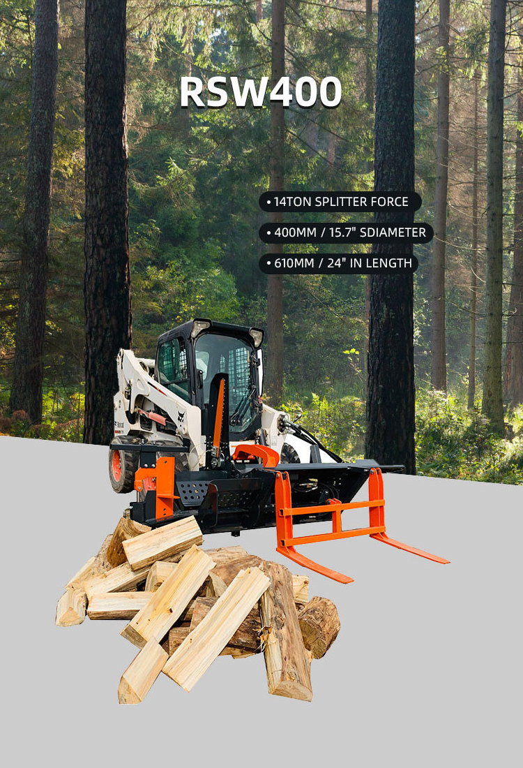 14 ton Splitting Force Firewood Processor Skid Steer Wood Processor RSW400