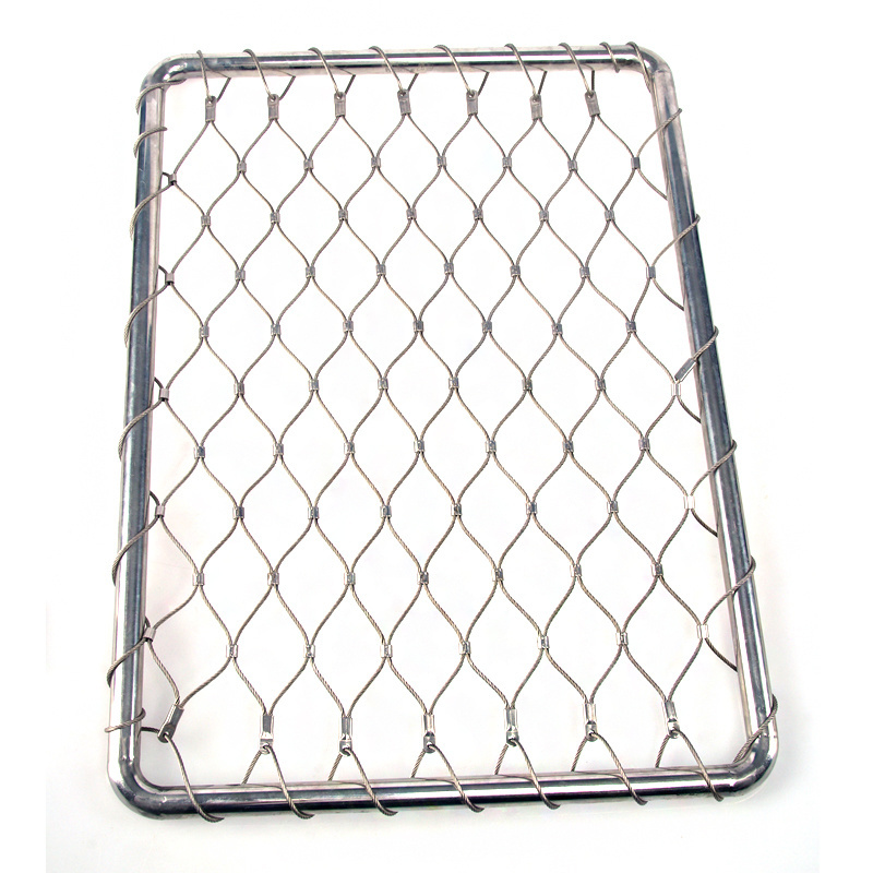 Stainless Steel inox rope in black oxide netting for zoo mesh fencing