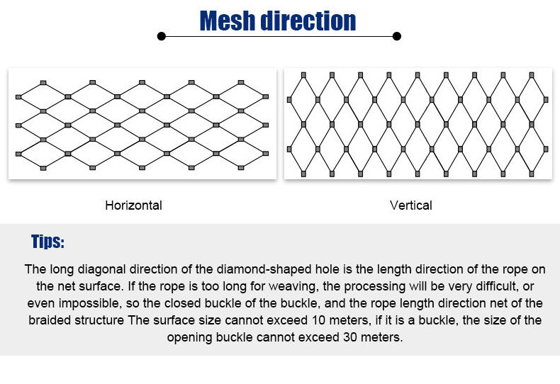 Stainless Steel inox rope in black oxide netting for zoo mesh fencing