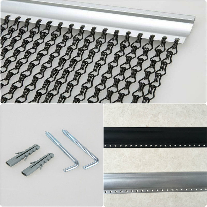 Anodized aluminum metal decorative chain/curtain/fly screen door