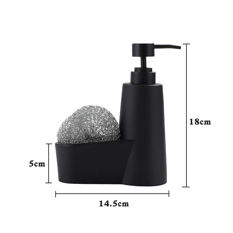 Wholesale 2 in 1 resin sandstone soap dispenser with sponge holder and brush holder