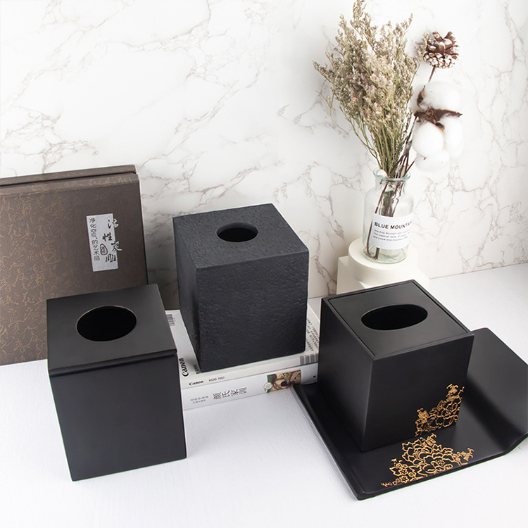 hotel room accessories hotel amenities supplier decoration for home resin tissue boxes