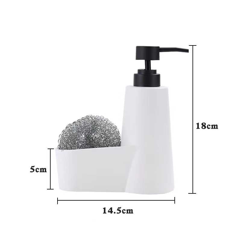 Wholesale 2 in 1 resin sandstone soap dispenser with sponge holder and brush holder