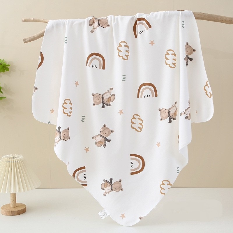 Super Soft Breathable Newborn Baby Blanket, 100%Cotton Cute cartoon baby swaddle wrap blanket