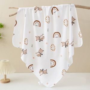 Super Soft Breathable Newborn Baby Blanket, 100%Cotton Cute cartoon baby swaddle wrap blanket