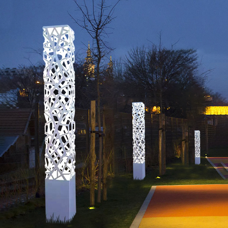 Landscape Outdoor driveway Yard lighting square pole street post top Light Led Garden Light